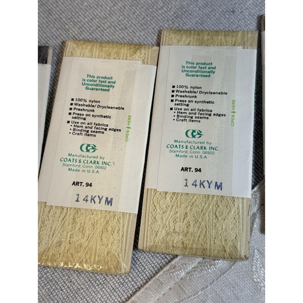 Lot of 7 Vintage Coats & Clark Boiltex Stretch Lace Seam Binding 3yds Art‎ 94 - Picture 7 of 9